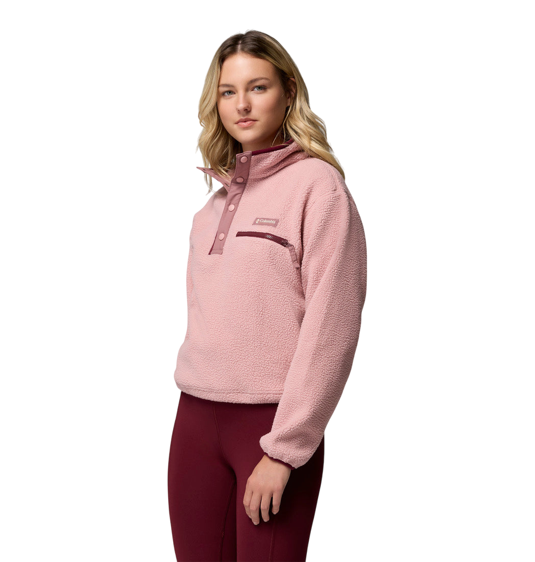 Columbia Helvetia™ II Cropped Sherpa Half Snap Fleece Eraser Pink