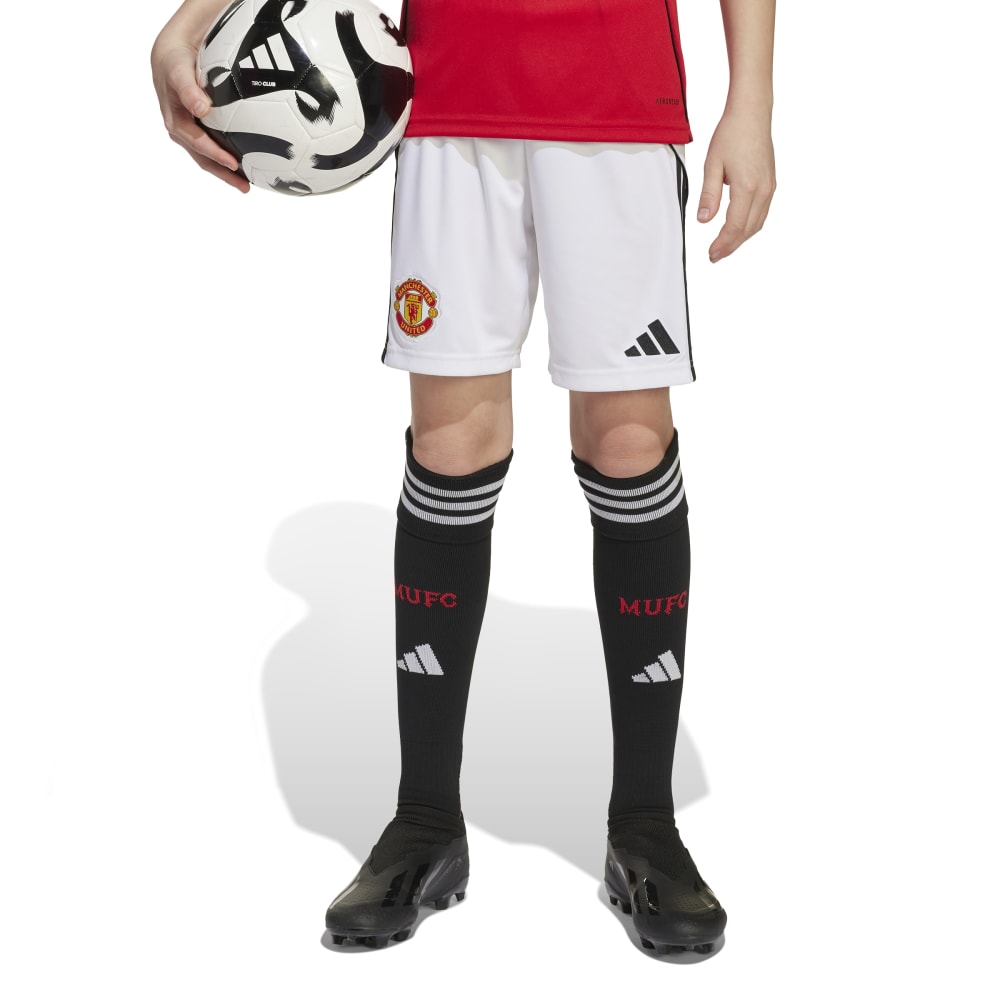 Adidas Manchester United 25/26 Home Shorts Kids White