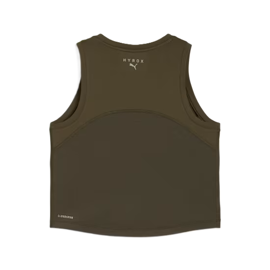 PUMA HYROX CLOUDSPUN ThermoAdapt Crop Tank Dark Olive