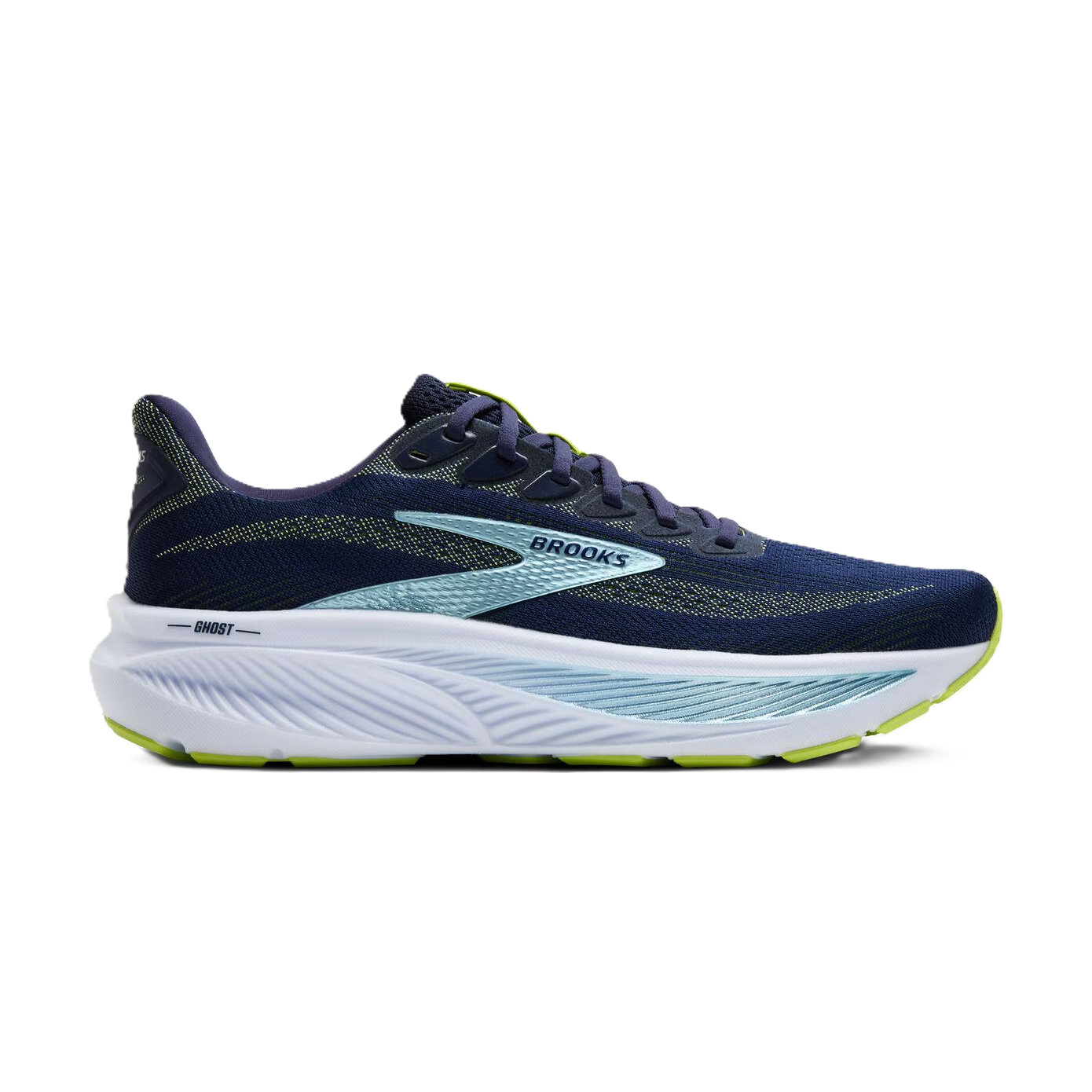 Brooks Ghost Men's Running Shoes Peacoat Lime Blue