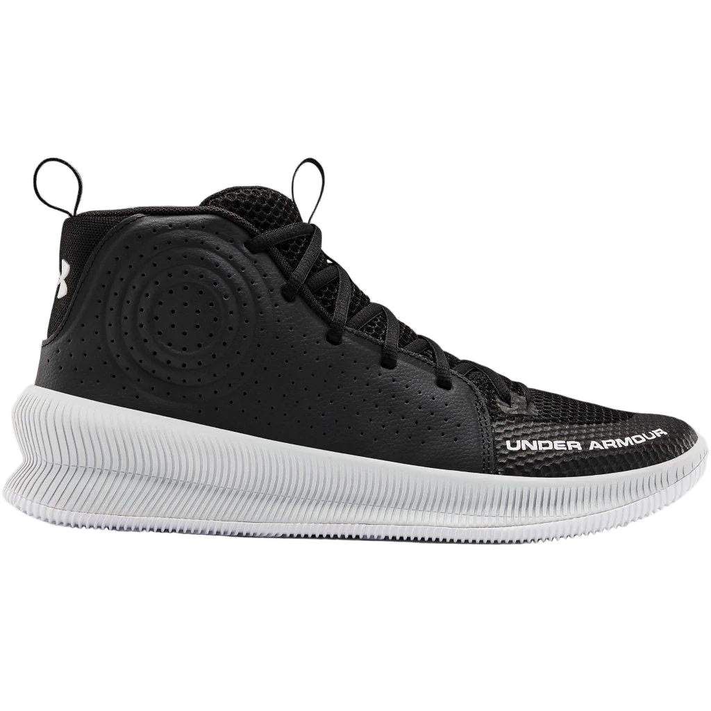 Black Under Armour sneaker on a white background
