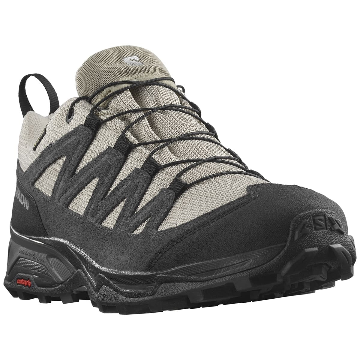 Salomon X Ward Leather Gore Tex Hiking Shoes Vintage Khaki
