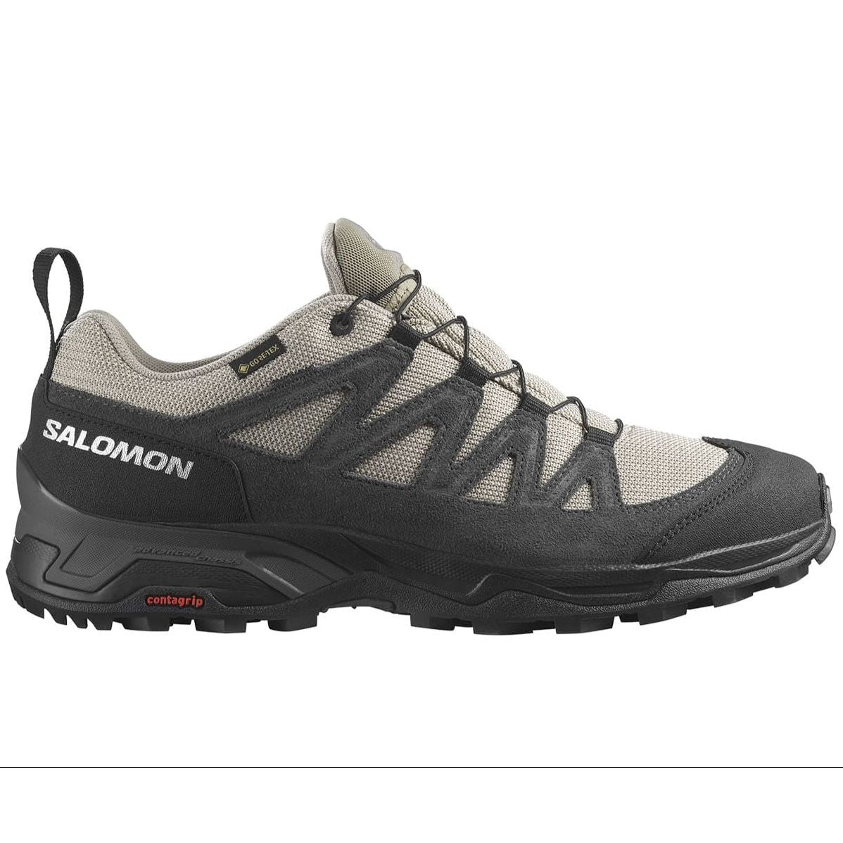 Salomon X Ward Leather Gore Tex Hiking Shoes Vintage Khaki