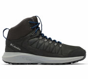 Black hiking boot with Columbia logo on a white background