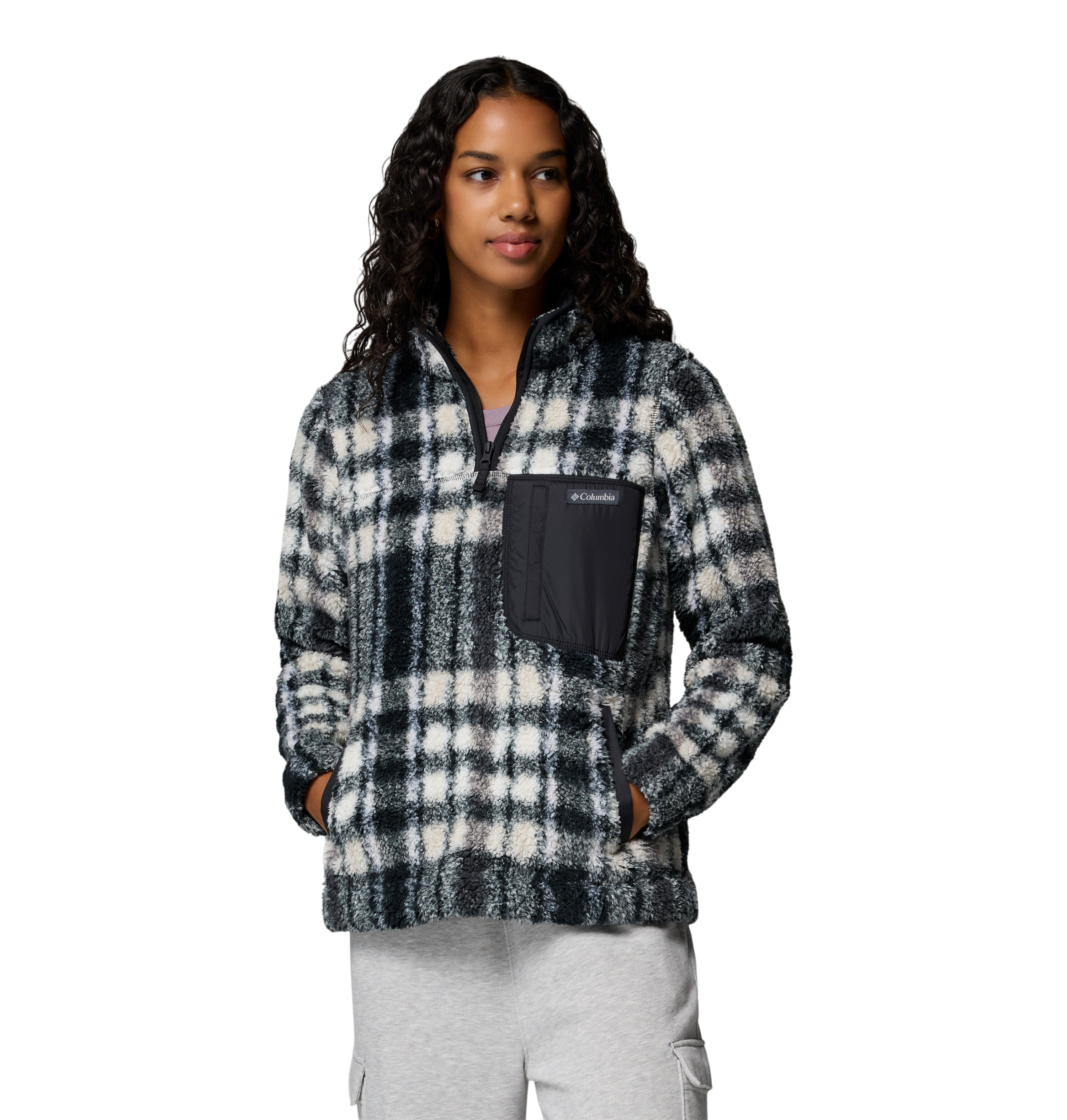 Columbia West Bend™ II Printed Sherpa Jacket Black Herringplaid