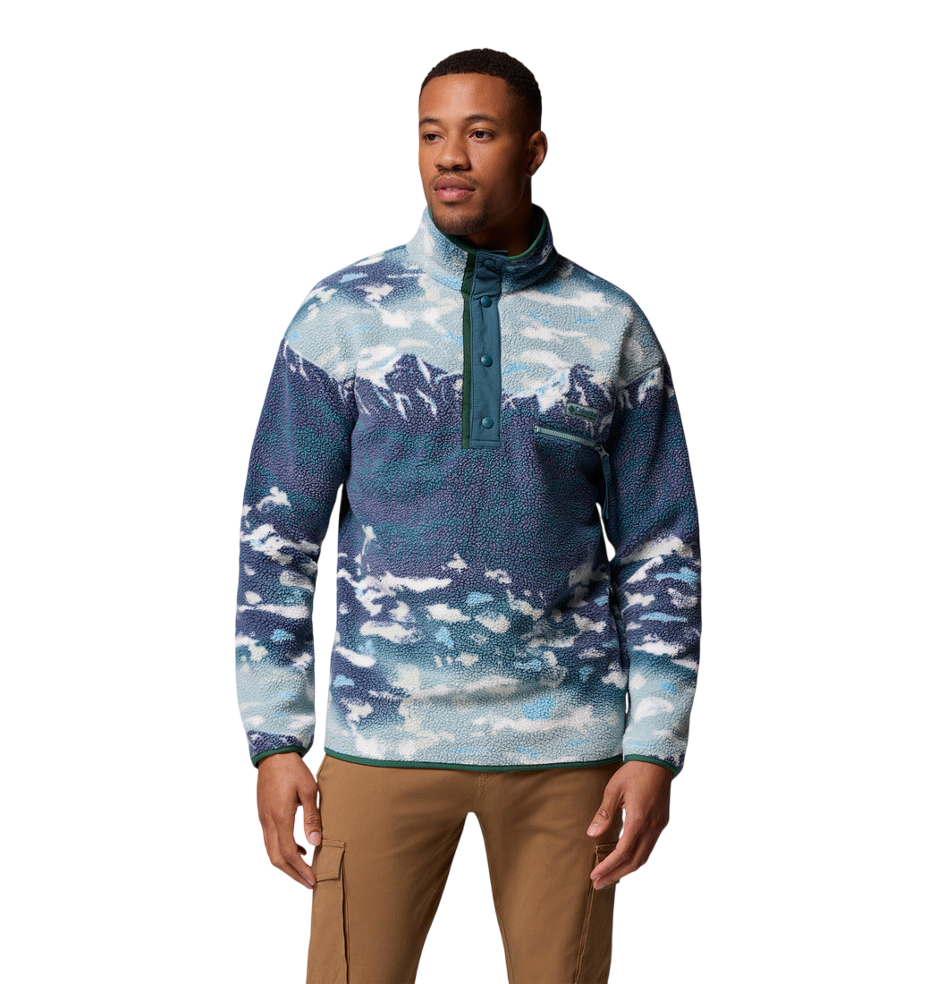 Columbia Men's Helvetia™ II Printed Half Snap Fleece Crushed Blue