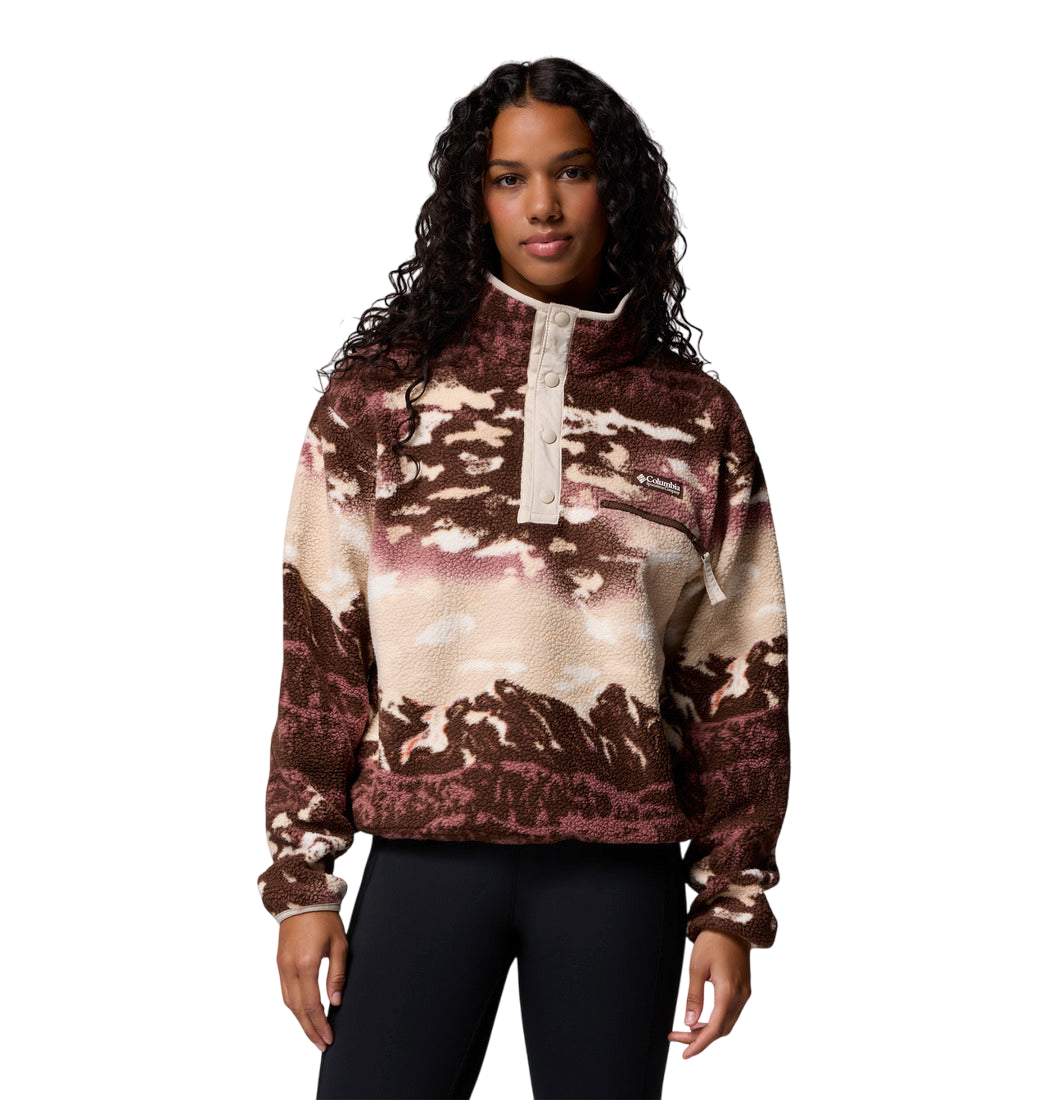 Columbia Women's Helvetia™ II Cropped Half Snap Printed Fleece Tobacco