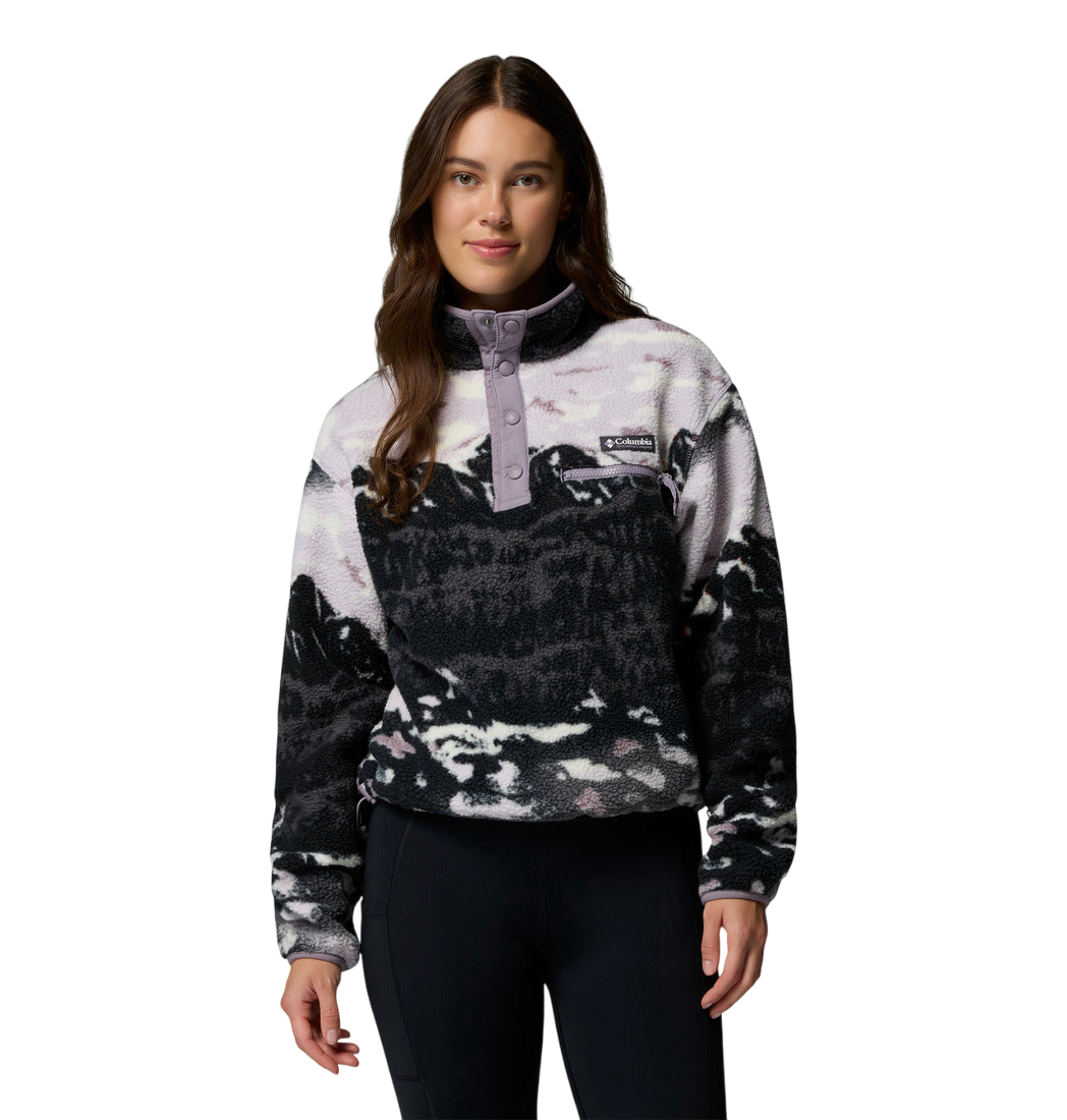 Columbia Women's Helvetia™ II Cropped Half Snap Printed Fleece Shale