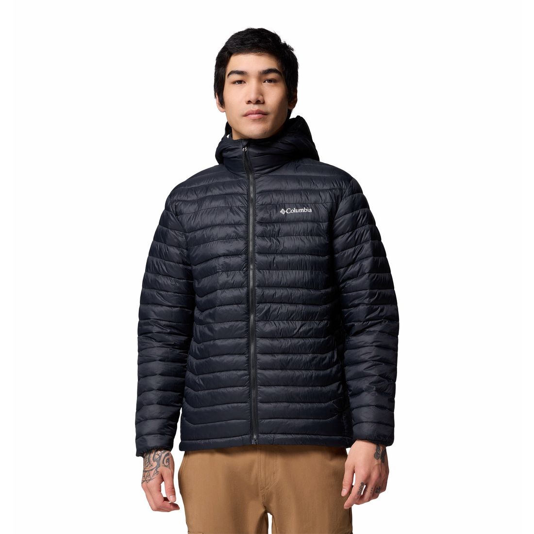 Columbia Men's Powder Pass™ Hooded Insulated Puffer Jacket Black