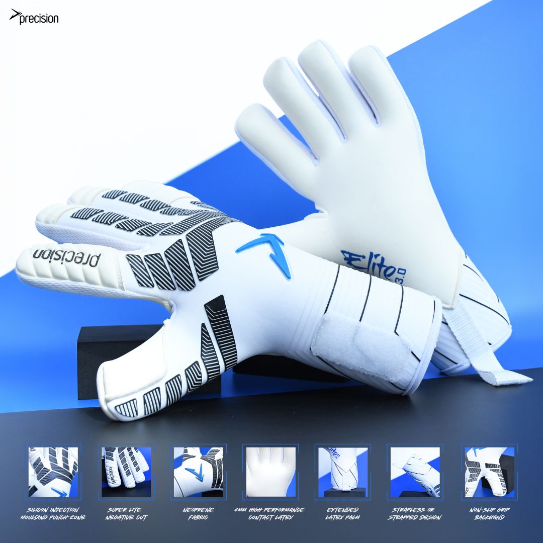 Precision Elite 3.0 Contact Junior Goalkeeper Gloves White