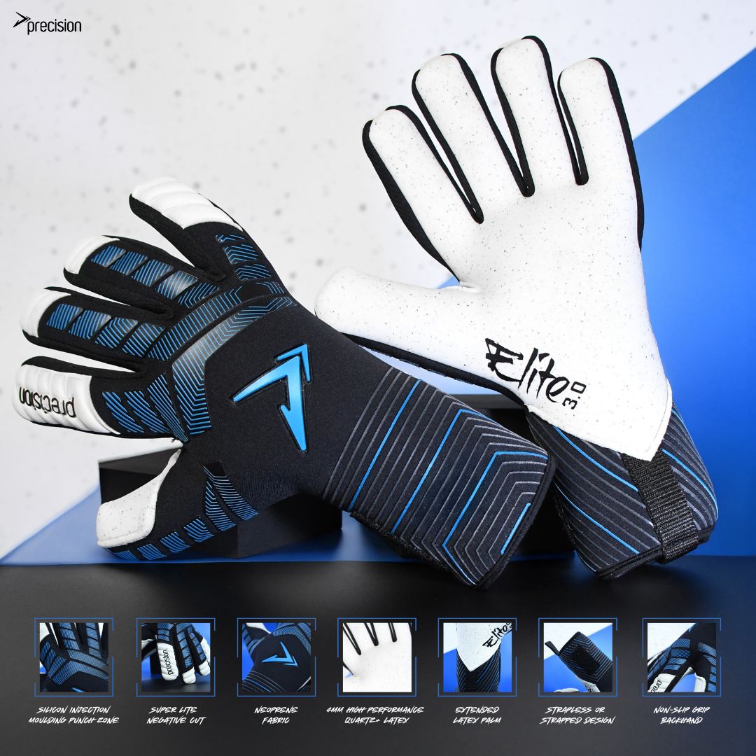 Precision Elite 3.0 Quartz Junior Goalkeeper Gloves Black
