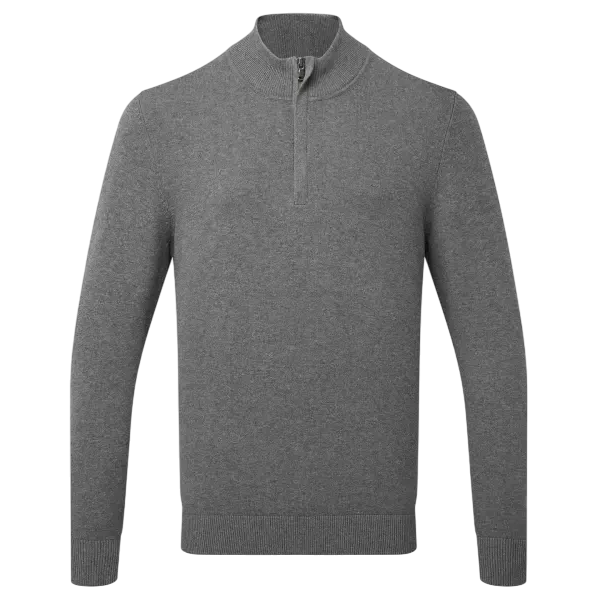 Asquith & Fox Men's Cotton Blend ¼ Zip Sweater Charcoal