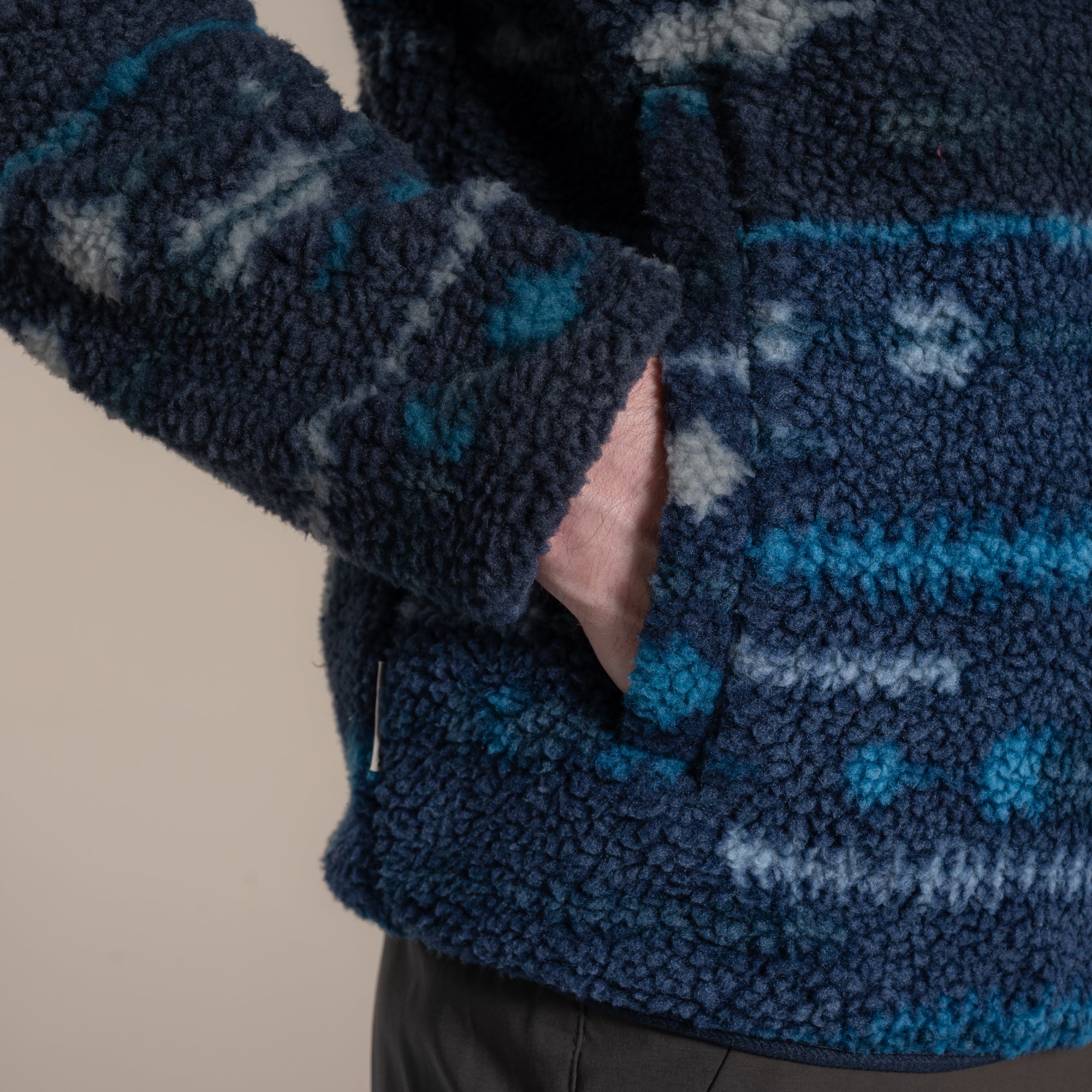 Craghoppers Men's Rawthey Half Zip Fleece | Blue Navy Print