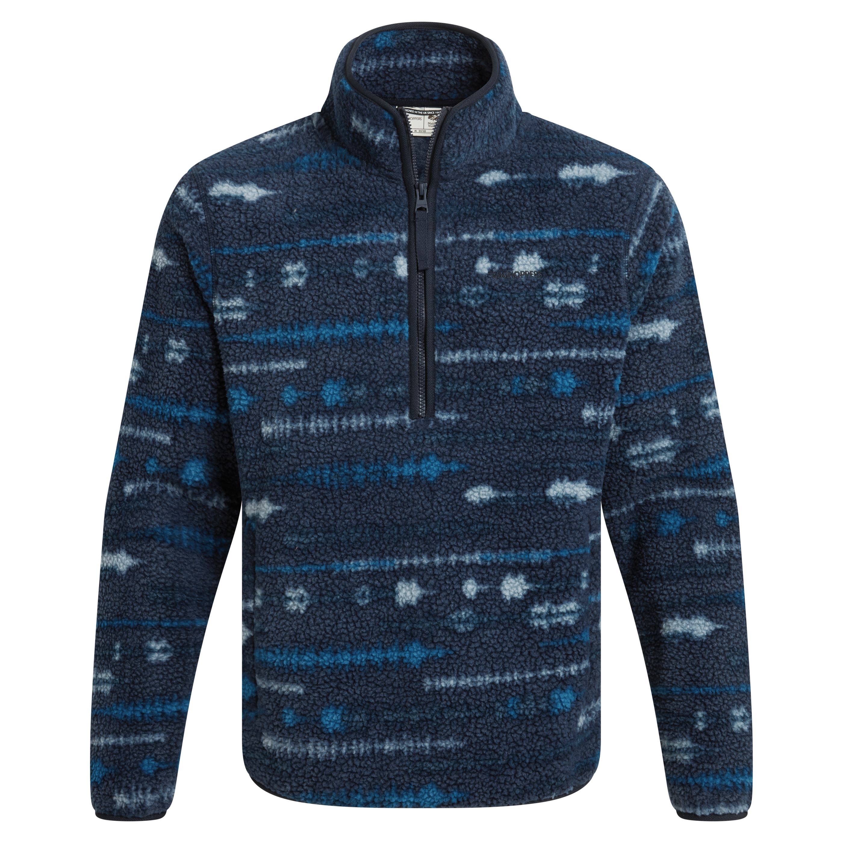 Craghoppers Men's Rawthey Half Zip Fleece | Blue Navy Print
