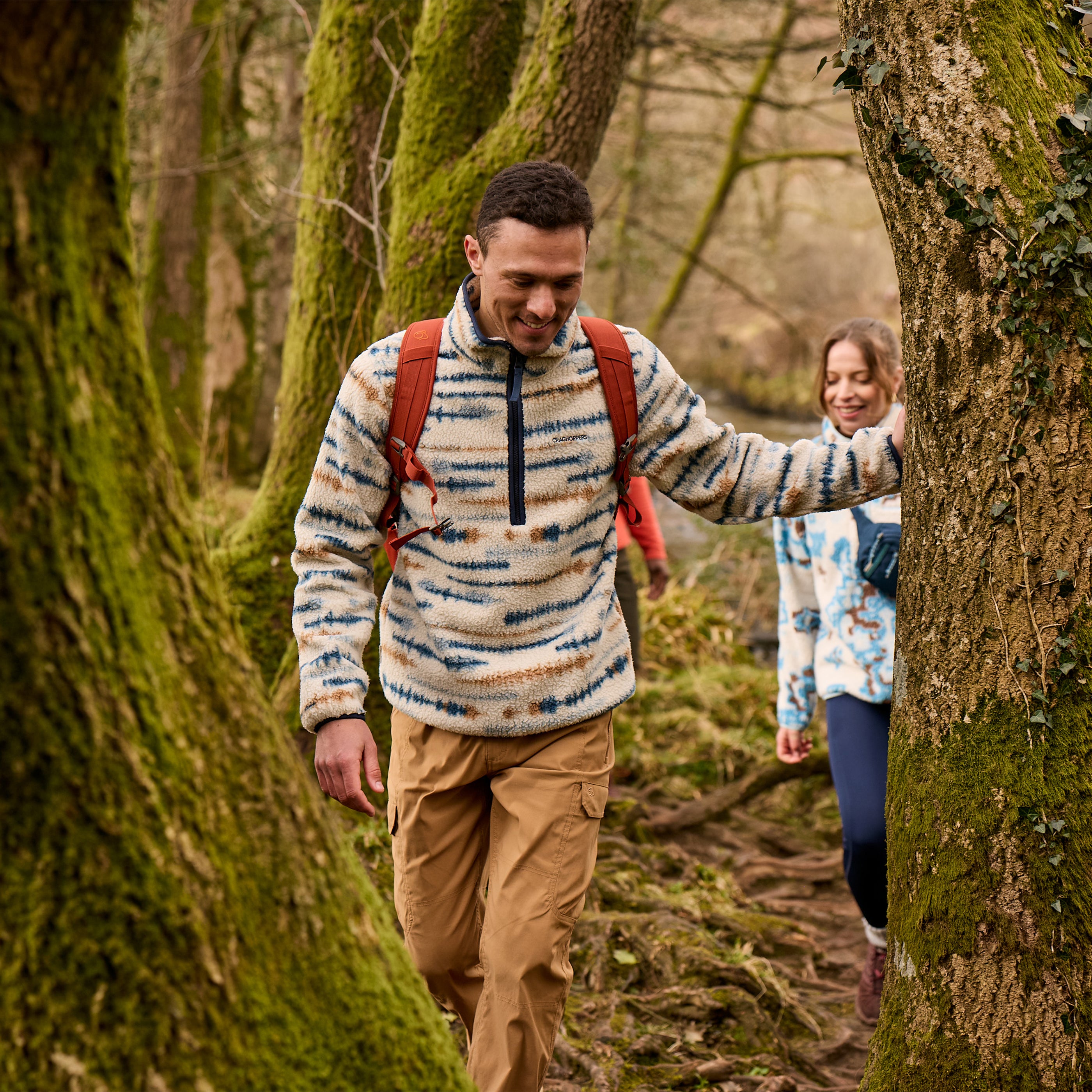 Craghoppers Men's Rawthey Half Zip Fleece | Ecru Print