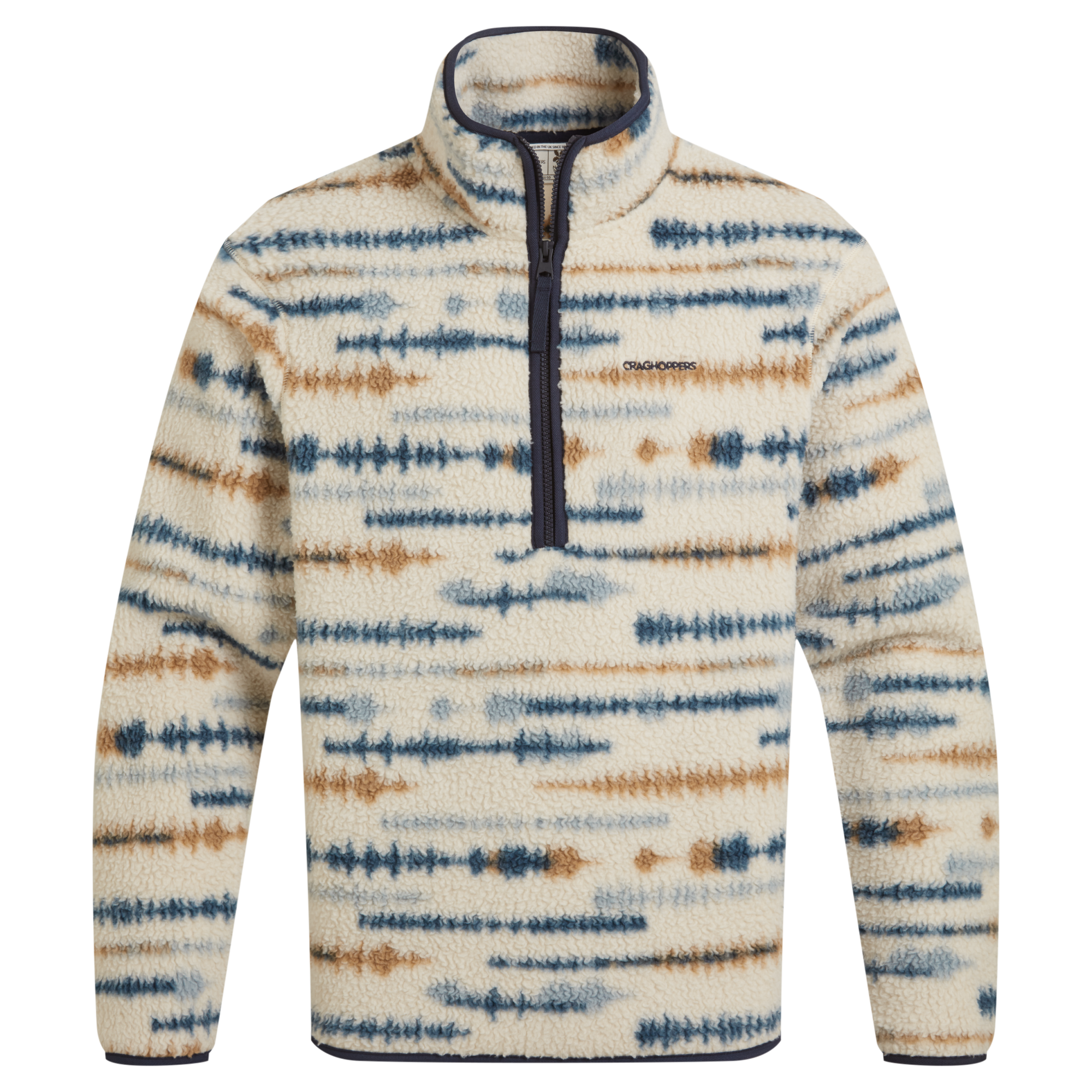 Craghoppers Men's Rawthey Half Zip Fleece | Ecru Print