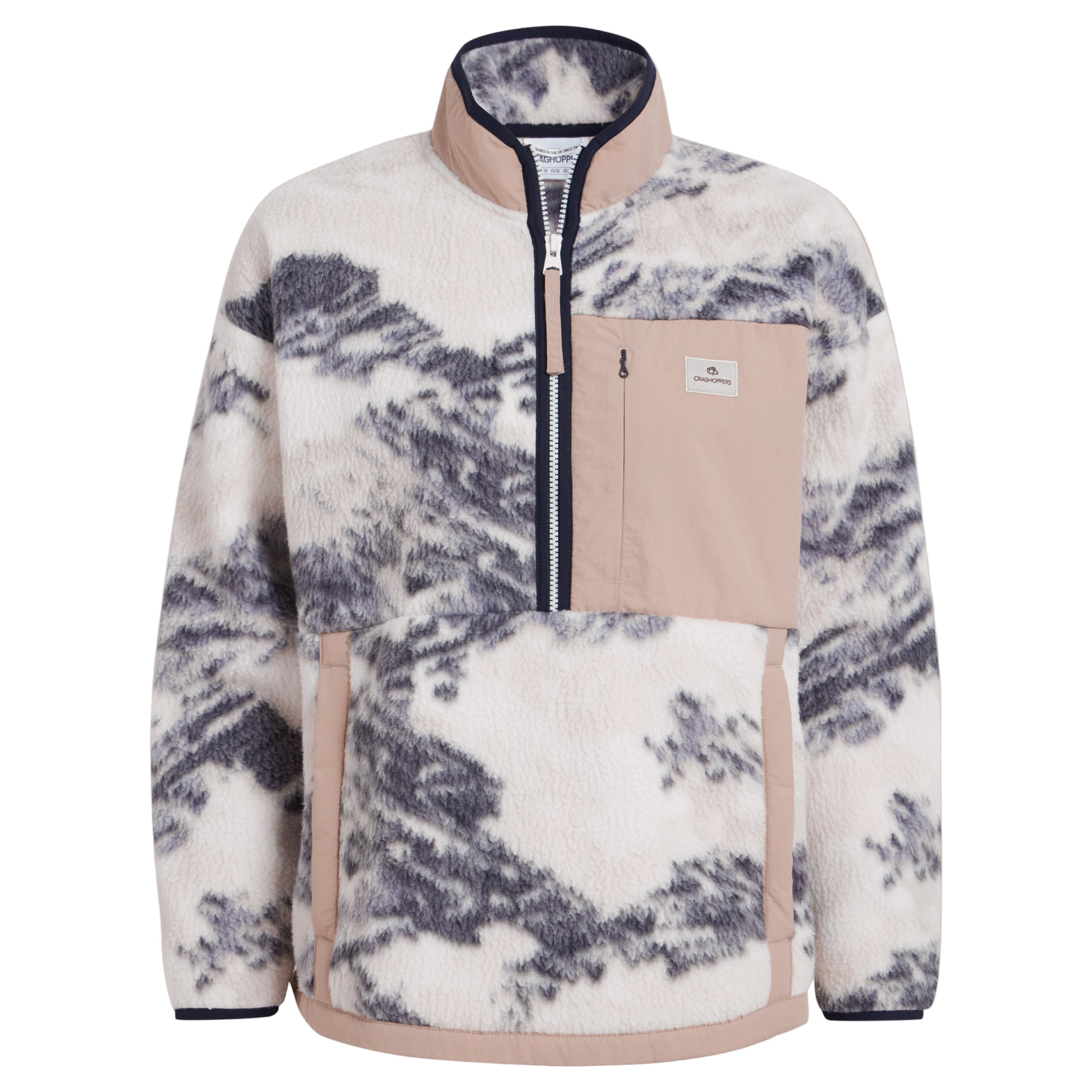Craghoppers Women's Grange Half Zip Fleece | Ecru Print