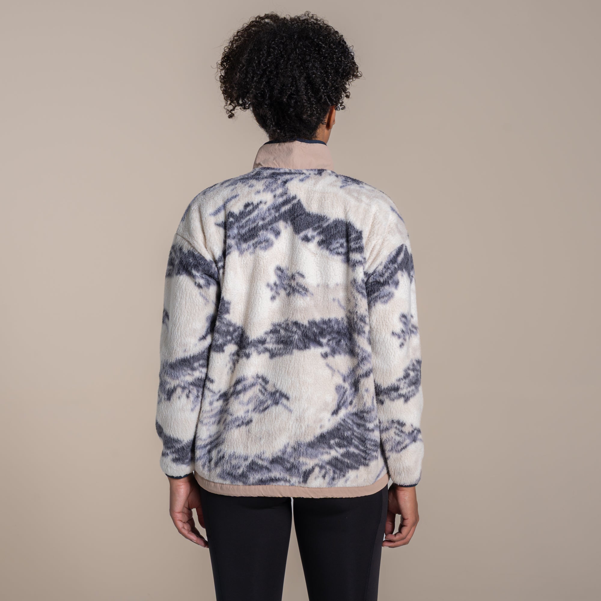 Craghoppers Women's Grange Half Zip Fleece | Ecru Print