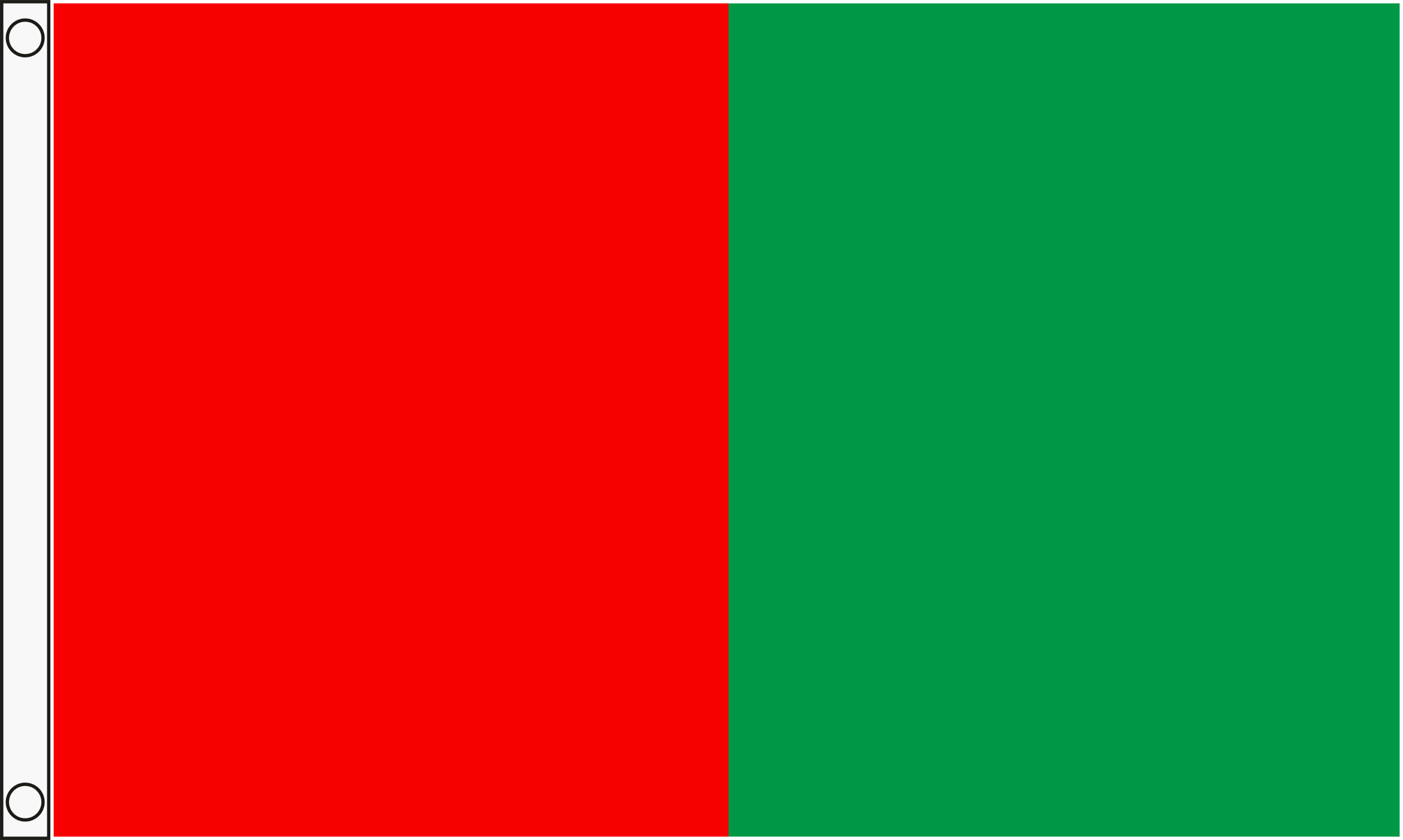 TCF 5x3 Half & Half Flag Red Green