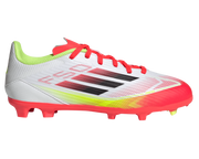 Adidas F50 League Firm Ground Boots Kids White Black Yellow
