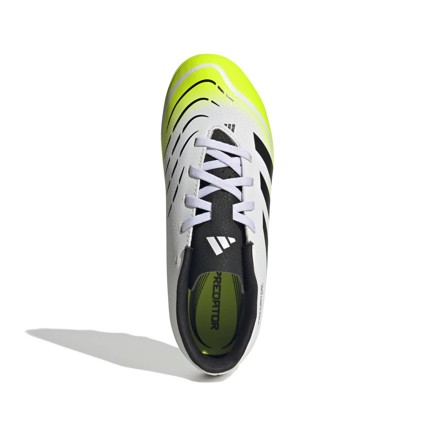 Adidas Predator Club Firm Ground Junior Football Boots White Black Lemon