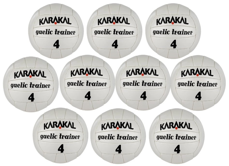 Karakal Gaelic Trainer Football Pack 10 Balls Size 4