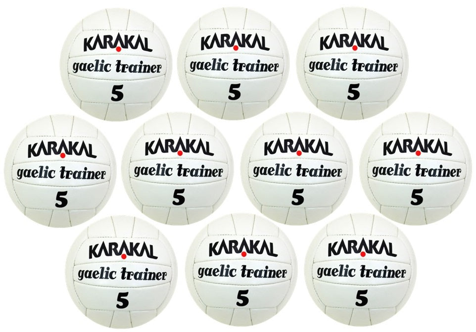 Karakal Gaelic Trainer Football Pack 10 Balls Size 5