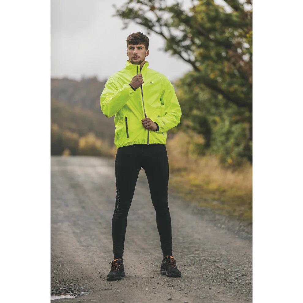 Trespass Men's Retract Hi-Vis Waterproof Packaway Jacket Yellow