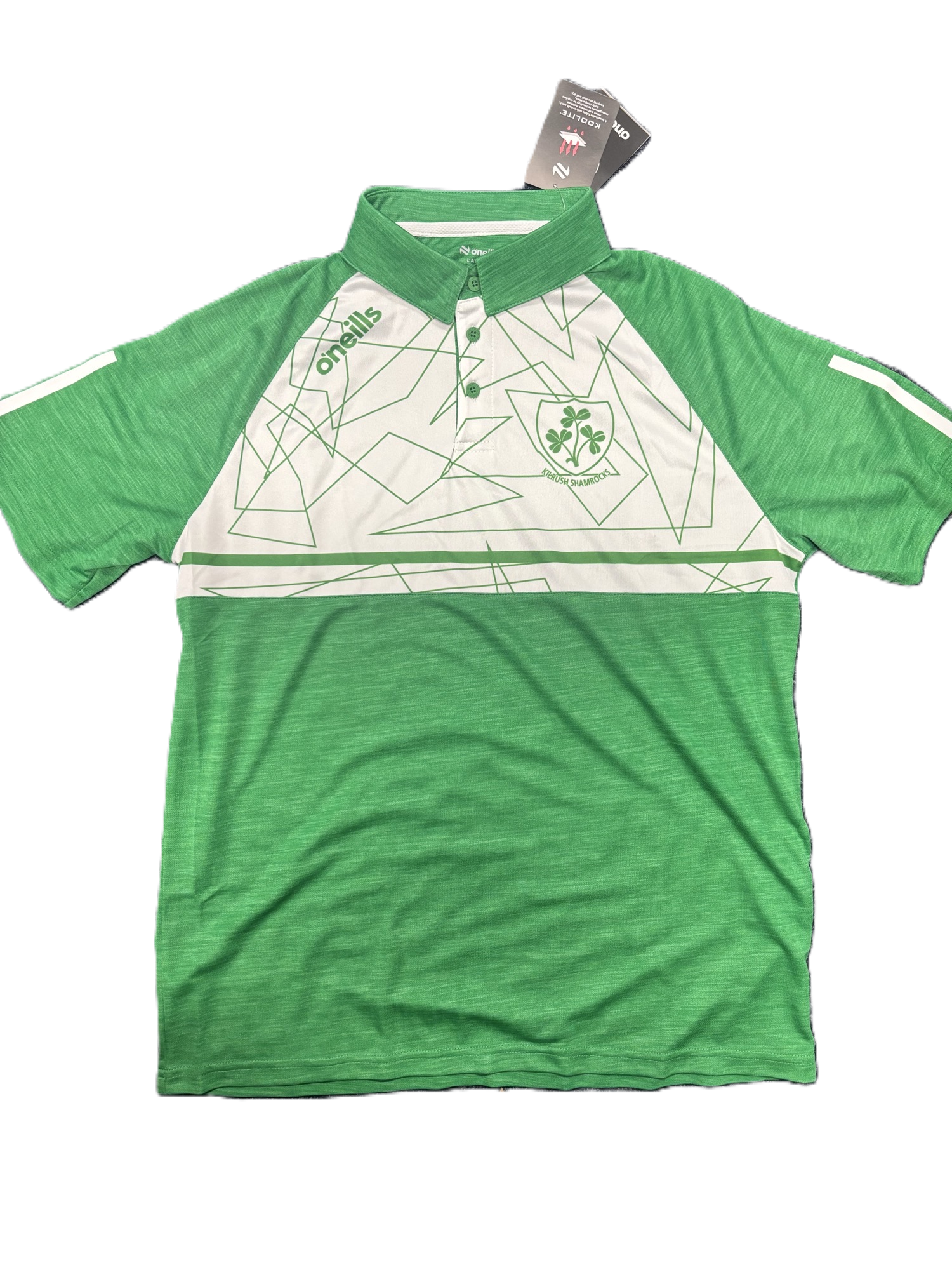 O'Neills Kilrush Shamrocks Polo Green White