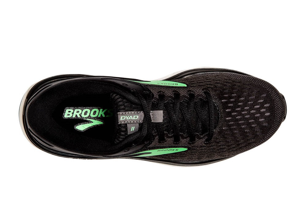 Brooks Dyad 11 Women's Running Shoes Wide D Fit (Black Ebony Green)