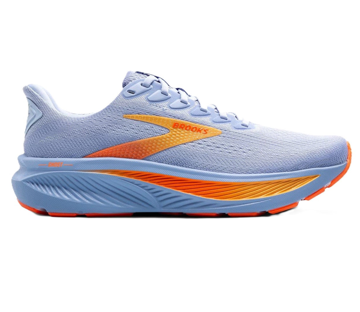 Brooks Ghost Womens Running Shoe Blue Heron White Orange