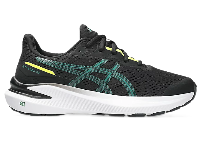 Asics GT- GS Kids Runnng Shoes Black Jasper Green