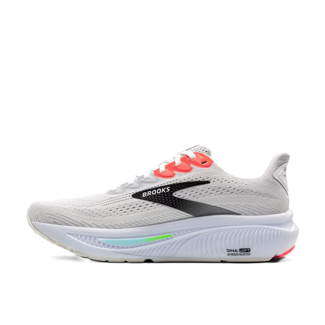 Brooks Ghost Men' Running Shoes White Pink Clay Gecko