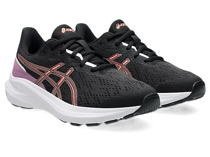 Asics GT- GS Kids Runnng Shoes Black Sun Coral