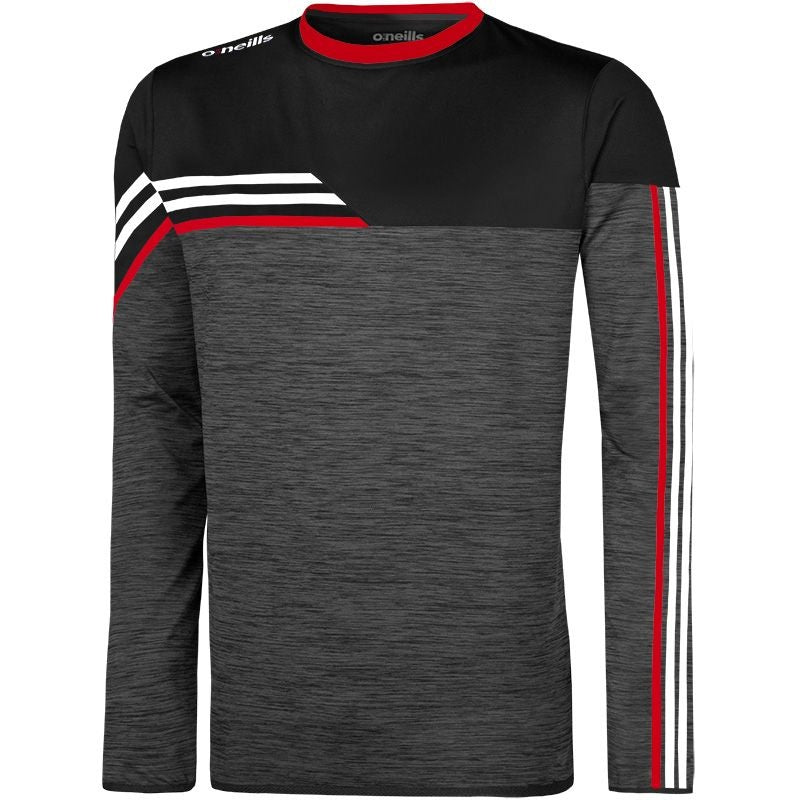 O'Neills Nevis Brushed Crew Neck (Melange Black Red White)