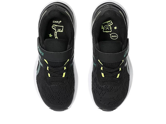 Asics GT- PS Kids Velcro Running Shoes Black Jasper Green