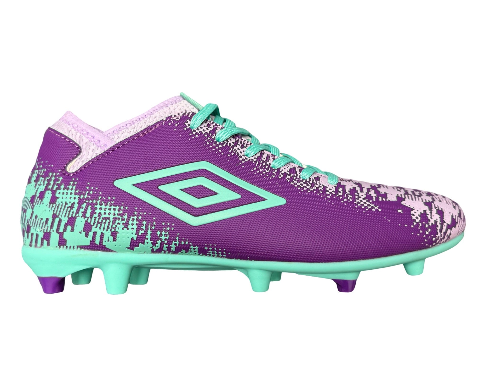 Umbro Formation II Firm Ground Junior Football Boots Purple Green (Purple Green)
