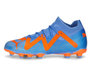 Puma Future Match Firm Ground Junior Football Boots Blue Glimmer Puma White Ultra Orange (Blue Orange)