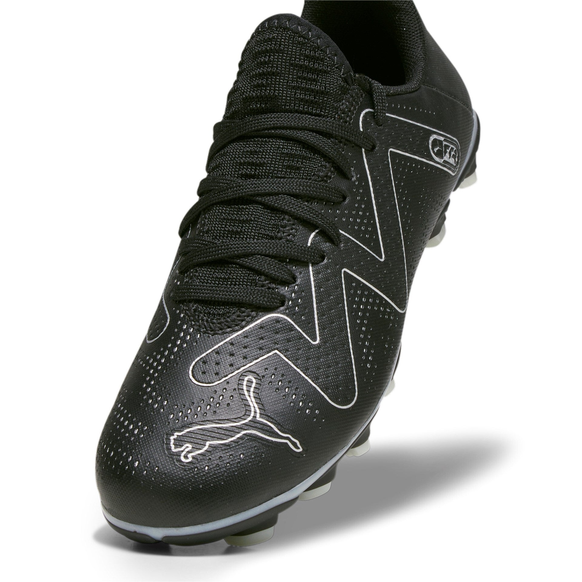 Puma Future Play Firm Ground Junior Football Boots Puma Black Silver (Black Silver)