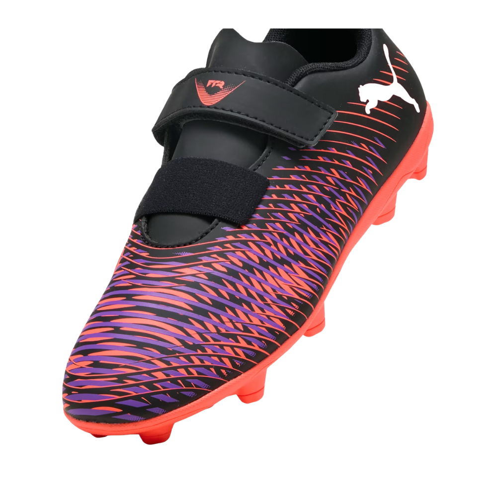 Puma Future 8 Match Firm Ground Junior Football Boots Puma Black White Glowing Red (Black Multi)