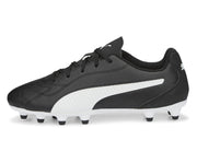 Puma Monarch II Firm Ground Junior Football Boots (Black White)