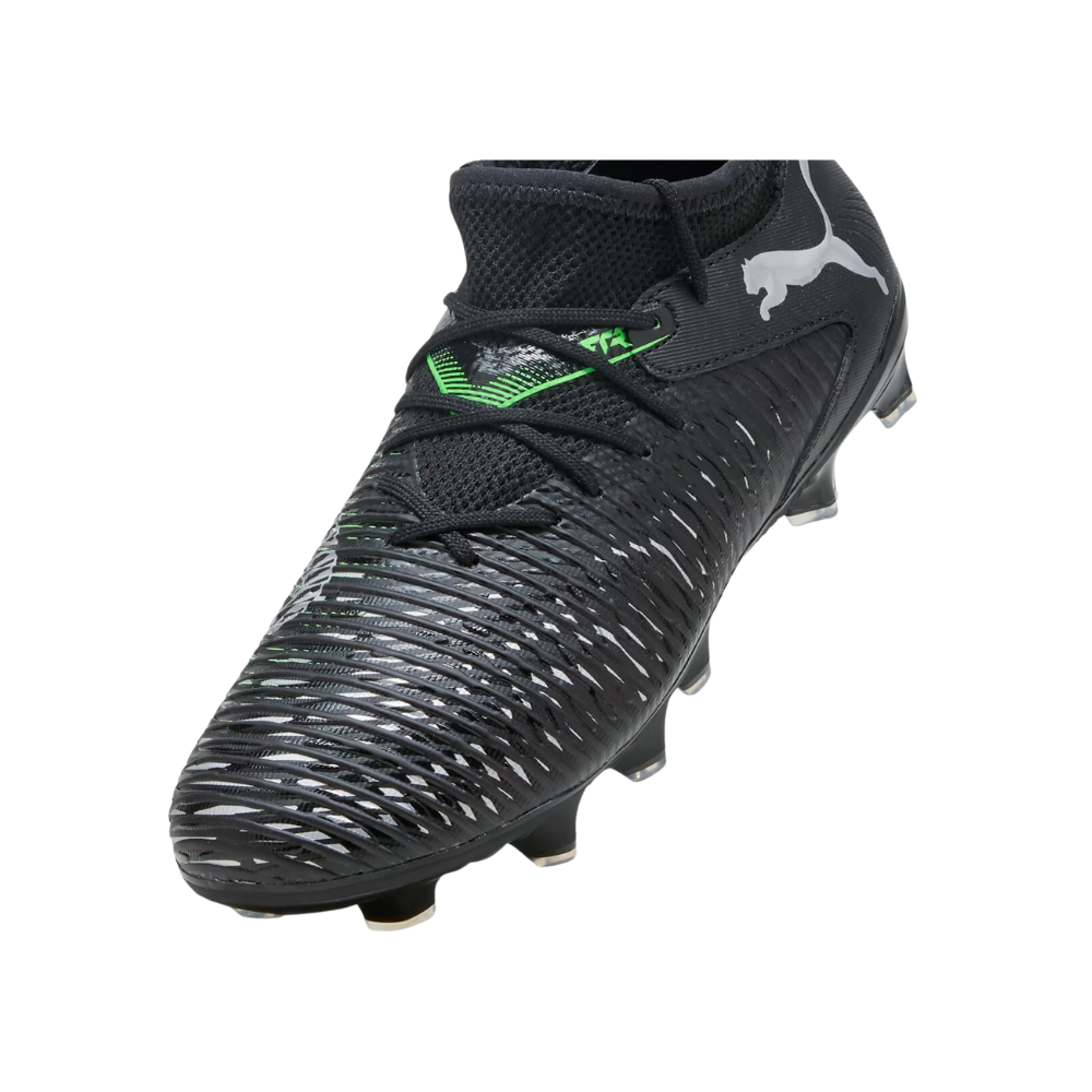 Puma Future 8 Match Firm Ground Football Boots Puma Black Grey Green (Black Grey)