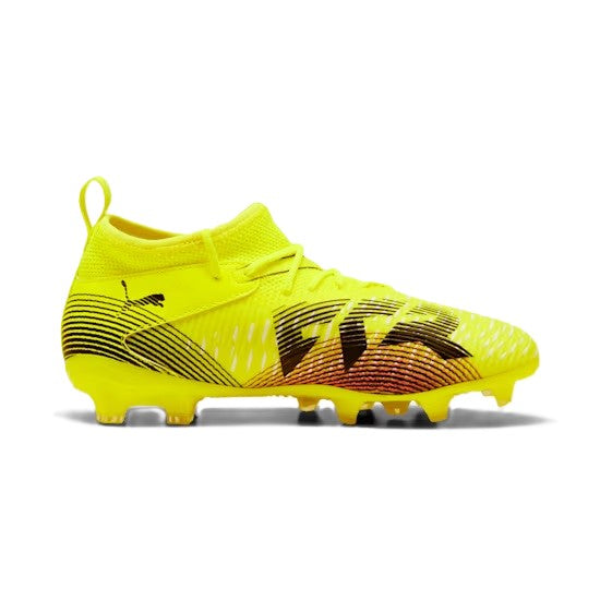Puma Future 8 Match Firm Ground Junior Football Boots Yellow Alert Puma Black (Yellow Black)