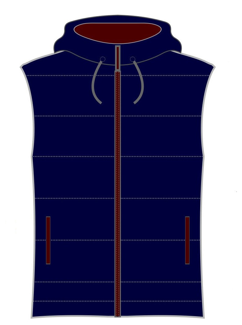 CS Padded Hooded Gilet (Navy Maroon)