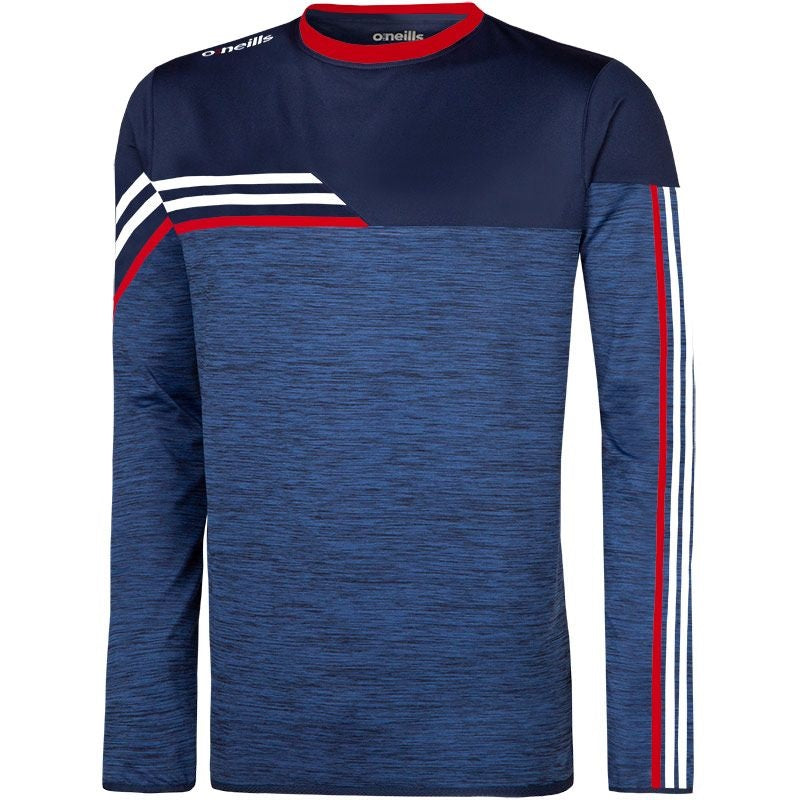 O'Neills Nevis Brushed Crew Neck (Melange Navy Red White)