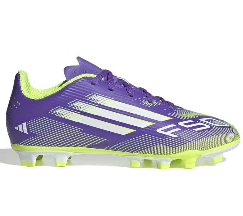Adidas F50 Club Firm Ground Junior Football Boots Purple Rush White Lucid Lemon
