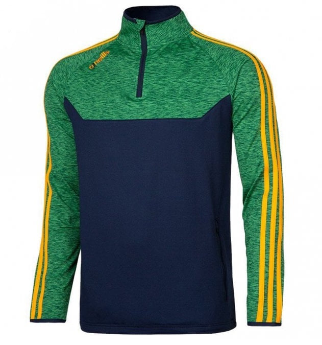 O'Neills Kasey 3 Stripe Brushed Half Zip (Navy Melange Green Amber)