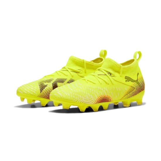 Puma Future 8 Match Firm Ground Junior Football Boots Yellow Alert Puma Black (Yellow Black)