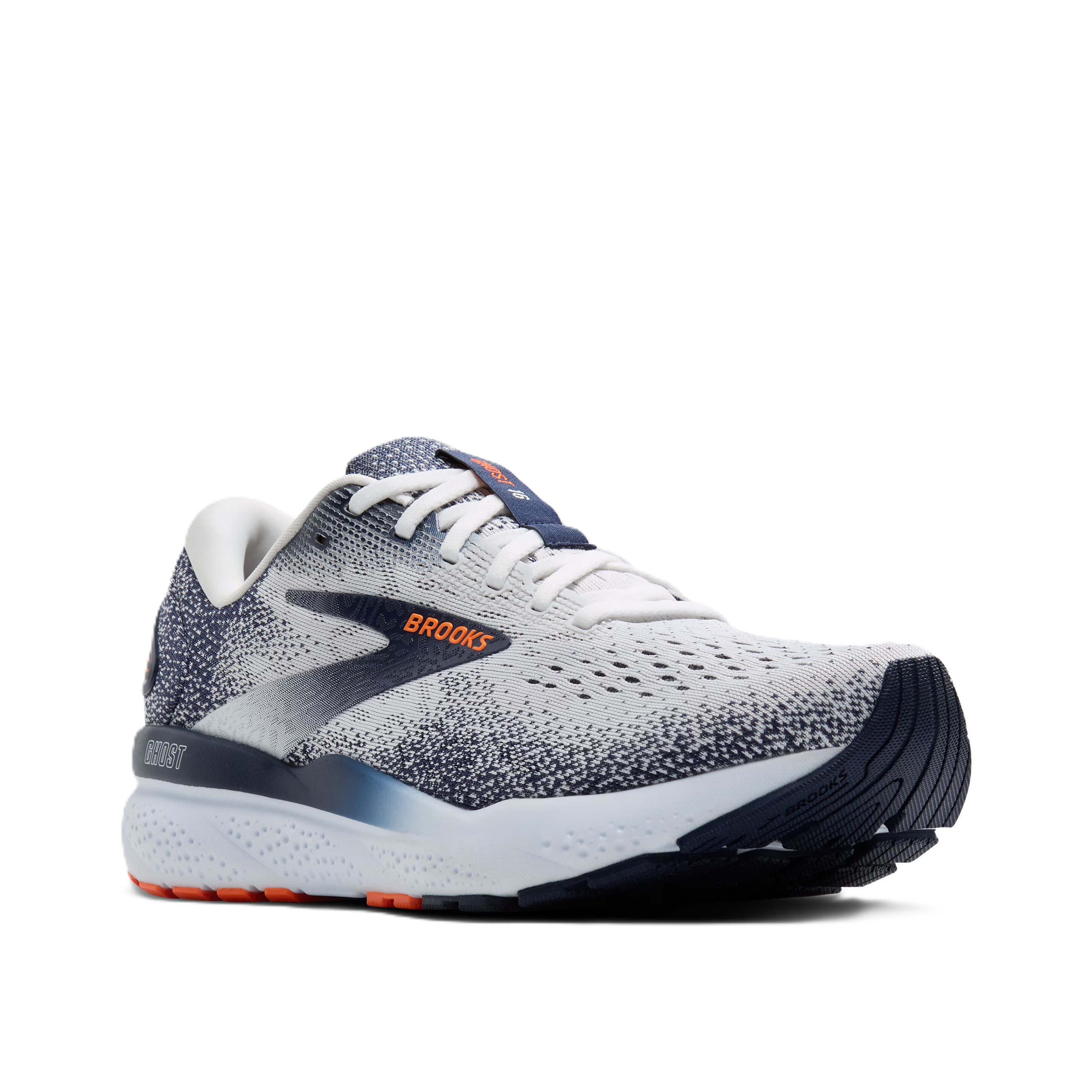 Brooks Ghost Men' Running Shoes White Peacoat Orange