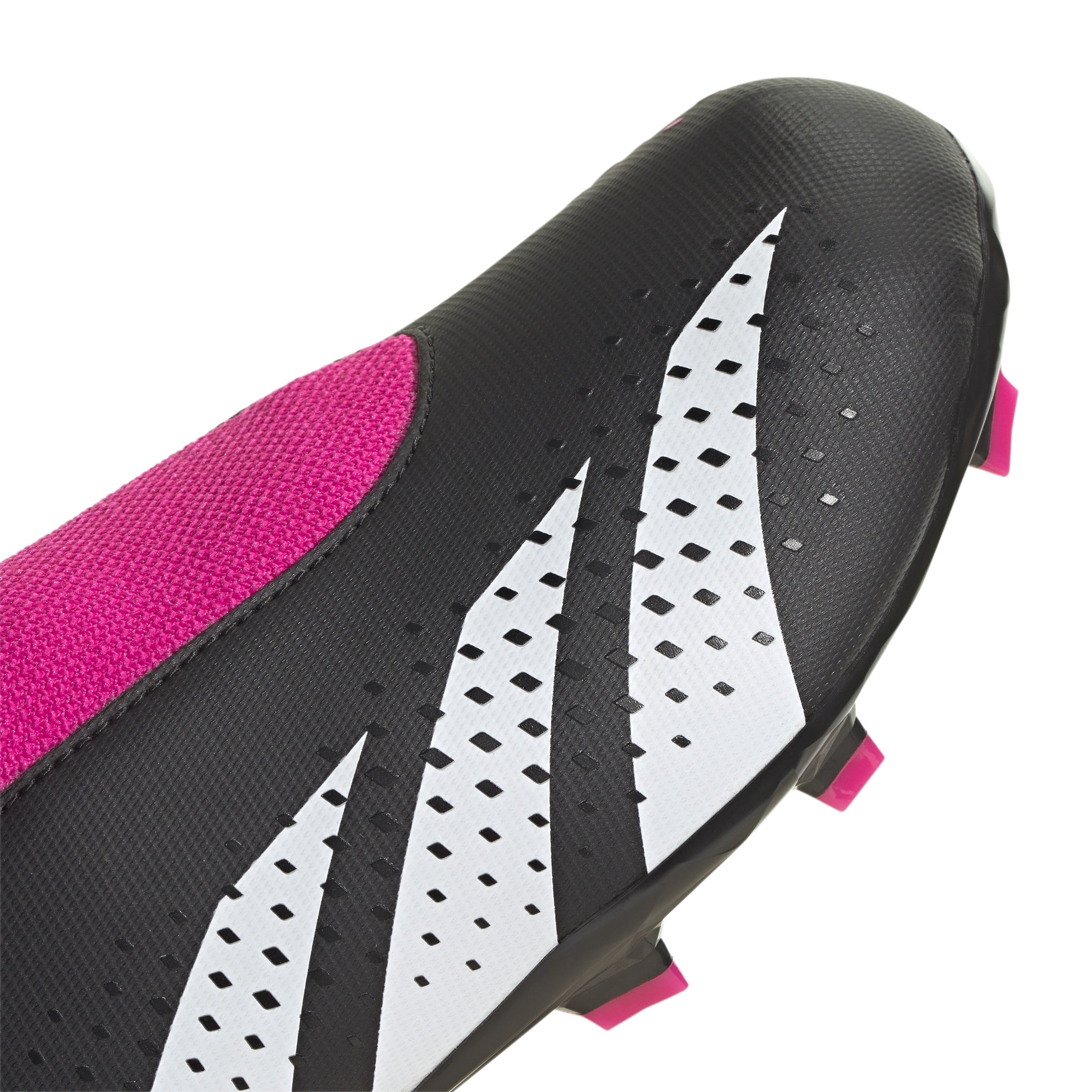 Adidas Predator Accuracy.3 Firm Ground Lace Less Junior Football Boots (Core Black White Shock Pink)